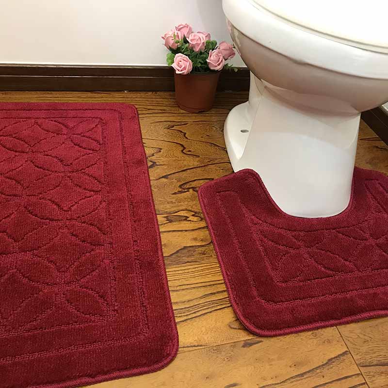PP solid cut Bathroom Carpets