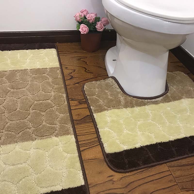 2 pieces PP bath carpet non-slip