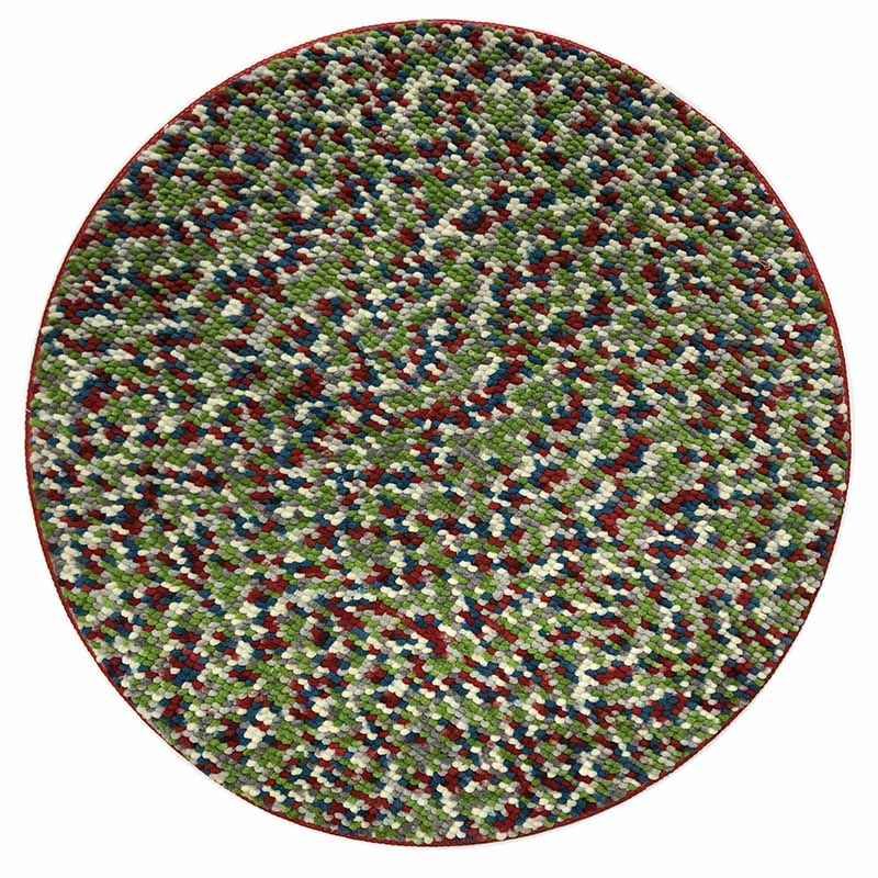 Washable chenille round shaped mat